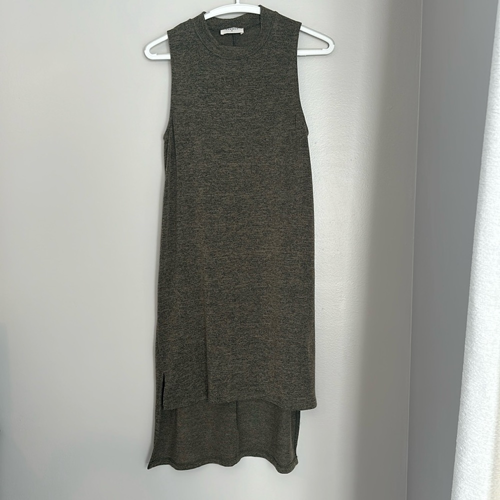 Women’s army Green Sleeveless Sweater Dress - Everly - Medium